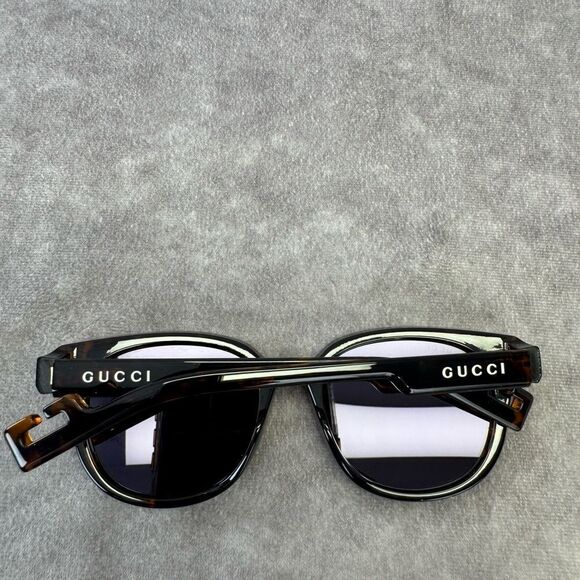 Gucci GG1237SA Tortoise Shell Sunglasses Unisex Square Shape - Picture 11 of 12